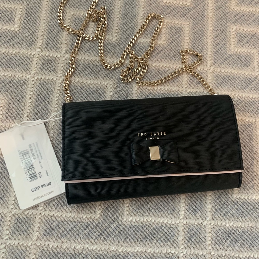 NWT Ted Baker Black Leather Crossbody